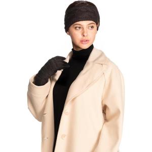 imageCC Unisex Cable Knit Winter Headwrap and Touchscreen Gloves Set 2 PieceBlack