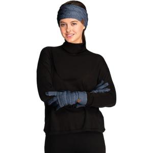 imageCC Unisex Cable Knit Winter Headwrap and Touchscreen Gloves Set 2 PieceNavy