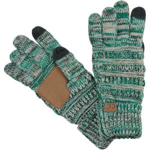 imageCC Unisex Cable Knit Winter Warm AntiSlip Touchscreen Texting Gloves3 Tone Teal