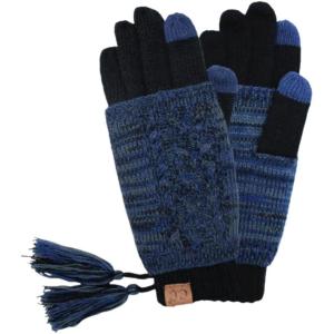 imageCC Unisex Cable Knit Winter Warm AntiSlip Touchscreen Texting Gloves6242 Navy