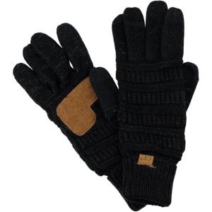 imageCC Unisex Cable Knit Winter Warm AntiSlip Touchscreen Texting GlovesBlack Metallic