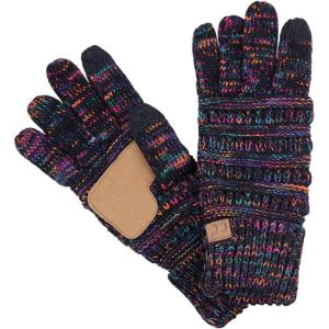 imageCC Unisex Cable Knit Winter Warm AntiSlip Touchscreen Texting GlovesBlack Multi