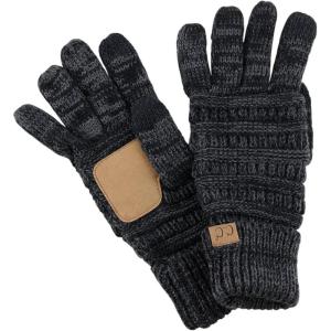 imageCC Unisex Cable Knit Winter Warm AntiSlip Touchscreen Texting GlovesBlackGray