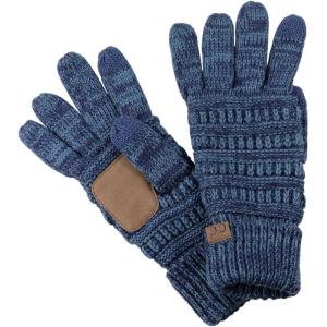 imageCC Unisex Cable Knit Winter Warm AntiSlip Touchscreen Texting GlovesBlueDenim