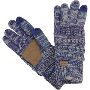 imageCC Unisex Cable Knit Winter Warm AntiSlip Touchscreen Texting GlovesBluePurpleGray