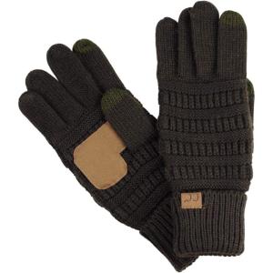 imageCC Unisex Cable Knit Winter Warm AntiSlip Touchscreen Texting GlovesBrown