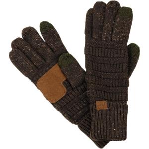 imageCC Unisex Cable Knit Winter Warm AntiSlip Touchscreen Texting GlovesBrown Metallic
