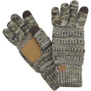 imageCC Unisex Cable Knit Winter Warm AntiSlip Touchscreen Texting GlovesCamelGrayBlack
