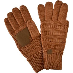 imageCC Unisex Cable Knit Winter Warm AntiSlip Touchscreen Texting GlovesClay