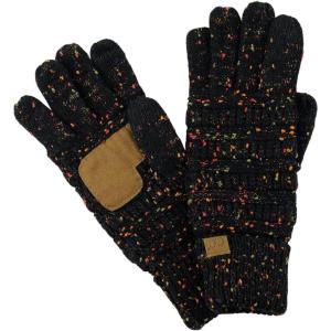 imageCC Unisex Cable Knit Winter Warm AntiSlip Touchscreen Texting GlovesConfetti Black