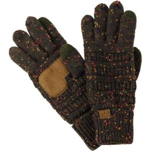 imageCC Unisex Cable Knit Winter Warm AntiSlip Touchscreen Texting GlovesConfetti Brown