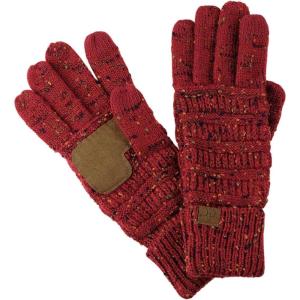 imageCC Unisex Cable Knit Winter Warm AntiSlip Touchscreen Texting GlovesConfetti Burgundy