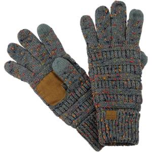 imageCC Unisex Cable Knit Winter Warm AntiSlip Touchscreen Texting GlovesConfetti Dark Melange Gray
