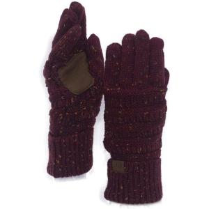 imageCC Unisex Cable Knit Winter Warm AntiSlip Touchscreen Texting GlovesConfetti Maroon