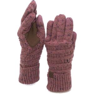 imageCC Unisex Cable Knit Winter Warm AntiSlip Touchscreen Texting GlovesConfetti Mauve