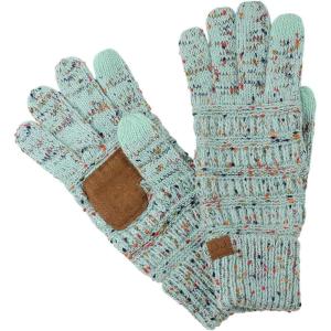 imageCC Unisex Cable Knit Winter Warm AntiSlip Touchscreen Texting GlovesConfetti Mint