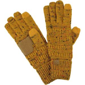 imageCC Unisex Cable Knit Winter Warm AntiSlip Touchscreen Texting GlovesConfetti Mustard