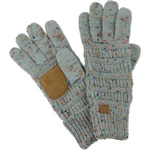 imageCC Unisex Cable Knit Winter Warm AntiSlip Touchscreen Texting GlovesConfetti Natural Gray