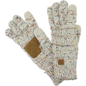 imageCC Unisex Cable Knit Winter Warm AntiSlip Touchscreen Texting GlovesConfetti Oatmeal