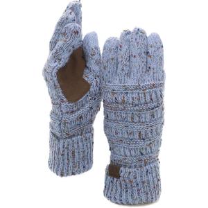 imageCC Unisex Cable Knit Winter Warm AntiSlip Touchscreen Texting GlovesConfetti Pale Blue