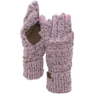 imageCC Unisex Cable Knit Winter Warm AntiSlip Touchscreen Texting GlovesConfetti Pale Pink