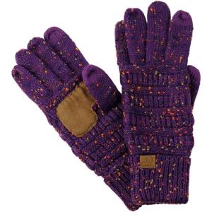 imageCC Unisex Cable Knit Winter Warm AntiSlip Touchscreen Texting GlovesConfetti Purple