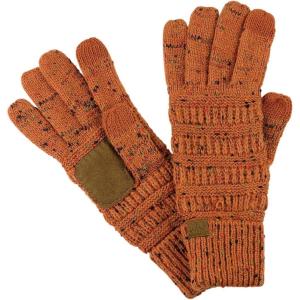imageCC Unisex Cable Knit Winter Warm AntiSlip Touchscreen Texting GlovesConfetti Rust