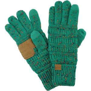 imageCC Unisex Cable Knit Winter Warm AntiSlip Touchscreen Texting GlovesConfetti Sea Green