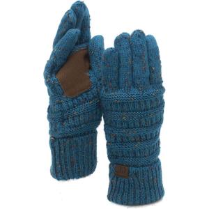 imageCC Unisex Cable Knit Winter Warm AntiSlip Touchscreen Texting GlovesConfetti Teal