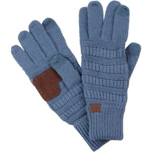 imageCC Unisex Cable Knit Winter Warm AntiSlip Touchscreen Texting GlovesDark Denim