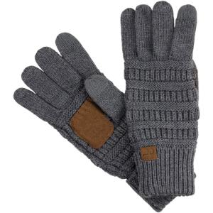 imageCC Unisex Cable Knit Winter Warm AntiSlip Touchscreen Texting GlovesDark Melange Gray