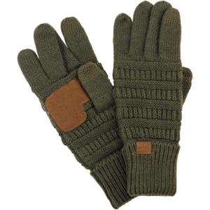 imageCC Unisex Cable Knit Winter Warm AntiSlip Touchscreen Texting GlovesDark Olive