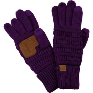 imageCC Unisex Cable Knit Winter Warm AntiSlip Touchscreen Texting GlovesDark Purple