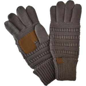 imageCC Unisex Cable Knit Winter Warm AntiSlip Touchscreen Texting GlovesEarth Gray