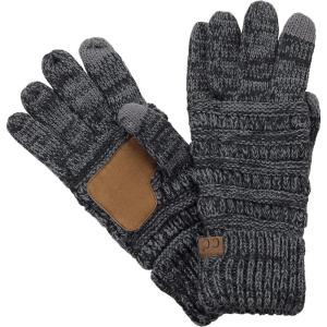 imageCC Unisex Cable Knit Winter Warm AntiSlip Touchscreen Texting GlovesGrayLight Gray Mix
