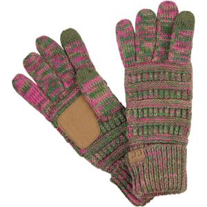 imageCC Unisex Cable Knit Winter Warm AntiSlip Touchscreen Texting GlovesHot PkOliveCamel