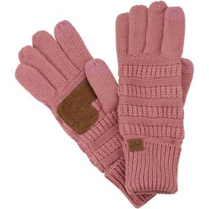 imageCC Unisex Cable Knit Winter Warm AntiSlip Touchscreen Texting GlovesMauve