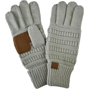 imageCC Unisex Cable Knit Winter Warm AntiSlip Touchscreen Texting GlovesMercury