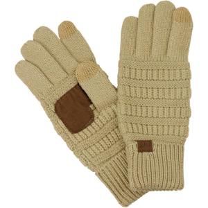 imageCC Unisex Cable Knit Winter Warm AntiSlip Touchscreen Texting GlovesMetallic Gold