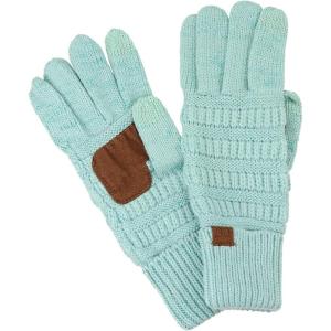 imageCC Unisex Cable Knit Winter Warm AntiSlip Touchscreen Texting GlovesMint Metallic