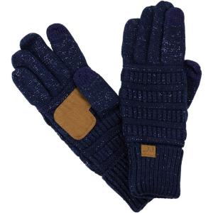imageCC Unisex Cable Knit Winter Warm AntiSlip Touchscreen Texting GlovesNavy Metallic