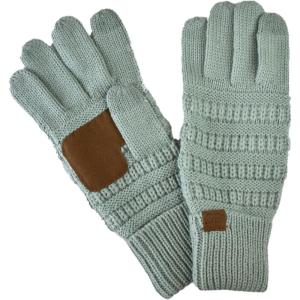 imageCC Unisex Cable Knit Winter Warm AntiSlip Touchscreen Texting GlovesPale Mint