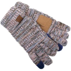 imageCC Unisex Cable Knit Winter Warm AntiSlip Touchscreen Texting GlovesPinkBlueOlive