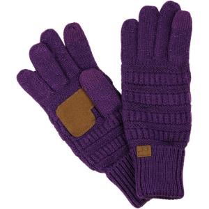 imageCC Unisex Cable Knit Winter Warm AntiSlip Touchscreen Texting GlovesPurple Metallic