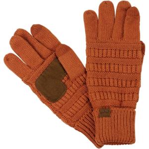 imageCC Unisex Cable Knit Winter Warm AntiSlip Touchscreen Texting GlovesRust