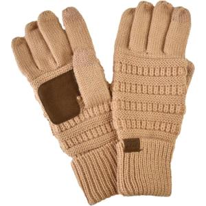 imageCC Unisex Cable Knit Winter Warm AntiSlip Touchscreen Texting GlovesSand