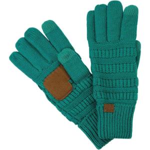 imageCC Unisex Cable Knit Winter Warm AntiSlip Touchscreen Texting GlovesSeagreen