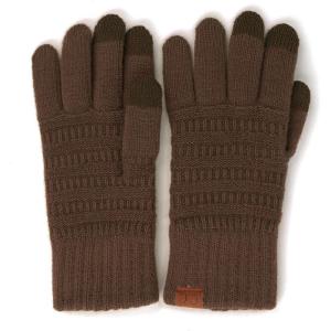 imageCC Unisex Cable Knit Winter Warm AntiSlip Touchscreen Texting GlovesSimple Brown