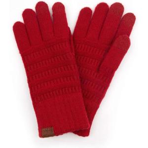 imageCC Unisex Cable Knit Winter Warm AntiSlip Touchscreen Texting GlovesSimple Chili Pepper