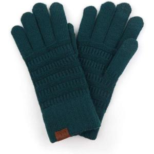 imageCC Unisex Cable Knit Winter Warm AntiSlip Touchscreen Texting GlovesSimple Deep Pine